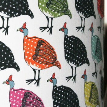 Colourful Guinea Fowl Handmade Stand Lampshade, 5 of 8