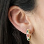 Pink Cloisonné Hoop Earrings In Gold Plating, thumbnail 1 of 4