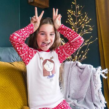Personalised My Portrait Christmas Childrens Pyjamas, 6 of 9