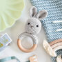 Grey Crochet Bunny Rattle, thumbnail 1 of 1