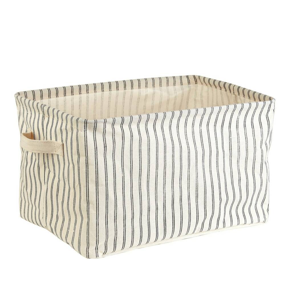 Set Of Two Ticking Stripe Fabric Storage Baskets By Lola & Alice