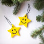 Smiley Star Christmas Tree Decoration, thumbnail 5 of 6