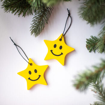Smiley Star Christmas Tree Decoration, 5 of 6