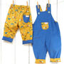Reversible Baby Kids Construction Dungarees, thumbnail 7 of 7