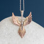 Personalised Gold Plated Sterling Silver Phoenix Necklace, thumbnail 3 of 11