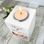 Personalised Couples Names Heart White Tea Light Holder, thumbnail 5 of 7