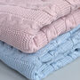 Personalised Dusty Pink Knitted Baby Blanket, thumbnail 6 of 8