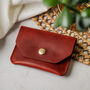 Personalised Handmade Red Leather Wallet Press Stud, thumbnail 1 of 7