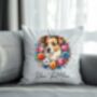 Personalised Jack Russell Terrier Summer Floral Dog Wreath Cushion And Mug Gift Bundle, thumbnail 4 of 4