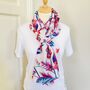 Silky Blue And Red Paisley Floral Print Scarf, thumbnail 1 of 3
