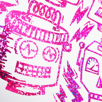 Retro Robot Gang Foil Print, 6 of 7