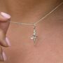 Sterling Silver Ballerina Charm Necklace, thumbnail 1 of 8