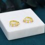 Sterling Silver Moonstone Huggie Hoops, thumbnail 9 of 12