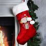 Personalised Santa Claus Red Plush Stocking, thumbnail 3 of 4