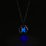 Pisces Zodiac Glowing Pendant Necklace With Uv Keyring Torch, thumbnail 9 of 12