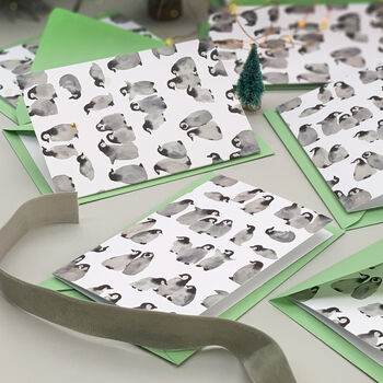 Baby Penguins Christmas Card Pack Of 12, 6 of 8