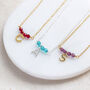 Birthstone Bar Necklace With Initial Charm, thumbnail 9 of 12