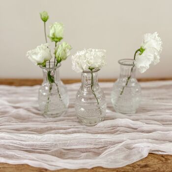 White Blue Crinkled Cheesecloth Wedding Table Runner 3m, 4 of 4
