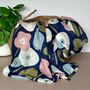 Paint Splodge Floral Print Scarf In Navy Blue, thumbnail 1 of 4