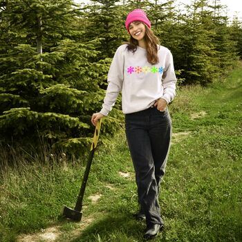 Neon Rainbow Snowflakes Christmas Sweatshirt Jumper, 3 of 7