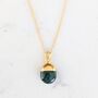 May Birthstone Necklace, Emerald, Gold Plated, thumbnail 5 of 6