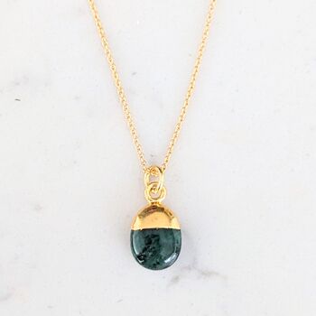 May Birthstone Necklace, Emerald, Gold Plated, 5 of 6
