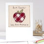 Personalised Thank You Teacher Embroidered Card For Him Or Her, thumbnail 1 of 12