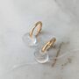 Clear Quartz Teardrop April Birthstone Earrings, Gold, thumbnail 1 of 6