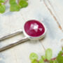 Natural Ruby Hairpin In Sterling Silver, thumbnail 1 of 3