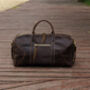 Genuine Leather Holdall Dark Brown, thumbnail 2 of 12