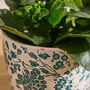 Set Of Two Green Floral Plant Pots, thumbnail 4 of 5