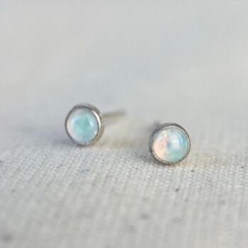 Natural Ethiopian Opal Earring Studs, 4 of 5