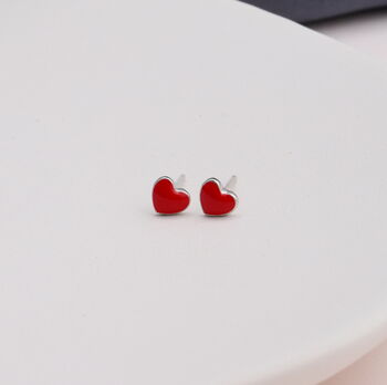 Gift Bag Sterling Silver Thank You Red Heart Earrings, 6 of 6