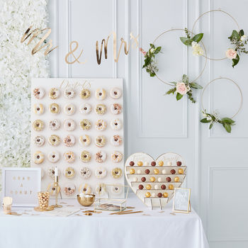 Cute Gold Floral Hanging Hoop Decorations, 3 of 3