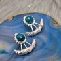 Blue Apatite Pearl Silver Earrings, thumbnail 5 of 7