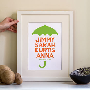 Umbrella Family Personalised Print, 3 of 7