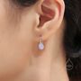 Sterling Silver Pear Shape Moonstone Droplet Drop Hook Earrings, thumbnail 2 of 11