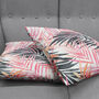 Pink And Black Tropical Leaves Cushion Cover, thumbnail 4 of 7