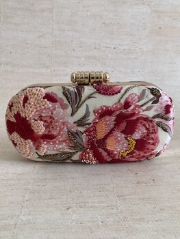 Pink Floral Handcrafted Clutch Bag, 4 of 10