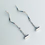 Sterling Silver Bar Spiral Threader Earrings, thumbnail 2 of 5