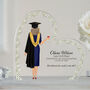 Personalised Graduation White Flower Heart Plaque Gift, thumbnail 2 of 11