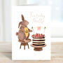 Personalised Bunny Chocolate Cake Card, thumbnail 2 of 3