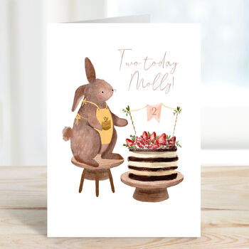 Personalised Bunny Chocolate Cake Card, 2 of 3