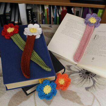 Crocheted Flower Bookmark Letterbox Gift, 4 of 7