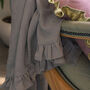 Linen Throw With Frill, thumbnail 1 of 10