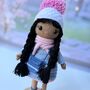 Handmade Crochet Dark Skin Doll, thumbnail 8 of 12