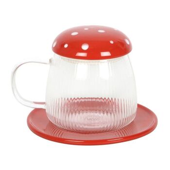 Glass Mushroom Mug And Saucer, 2 of 6