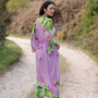 Buddleia Viscose Kimono Robe With Floral Print, thumbnail 1 of 7