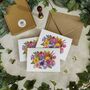 Colourful Rainbow Flowers White Cards And Envelopes, thumbnail 2 of 4
