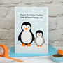 'Penguin' Personalised Birthday Card From Baby Or Child, thumbnail 1 of 3